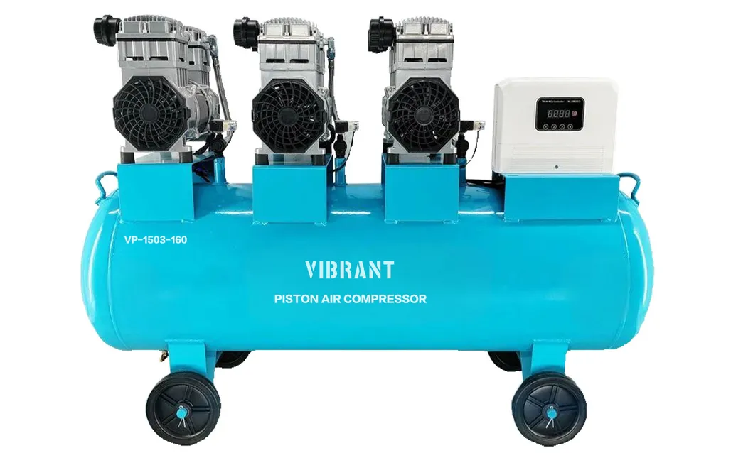 Industrial 4HP 100L Portable Piston Silent Air Compressor